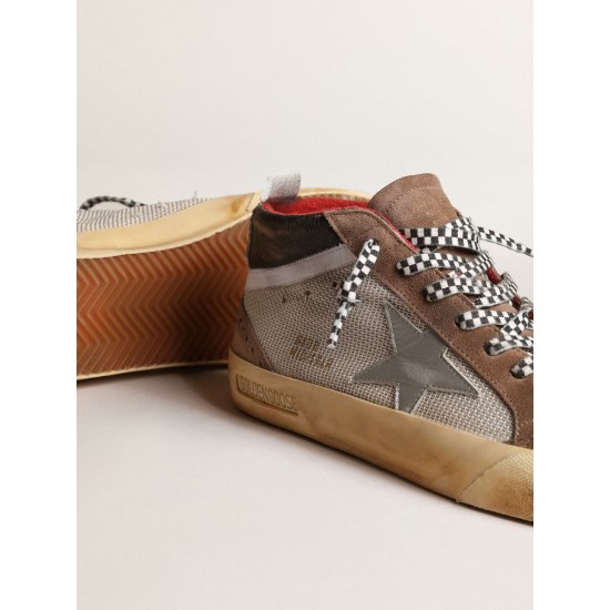 Mid Star in mesh and suede with a silver leather star