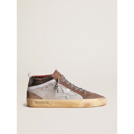Mid Star in mesh and suede with a silver leather star