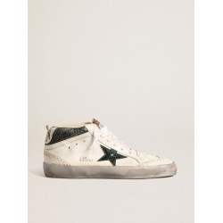 Mid Star with green metallic leather star and white flash