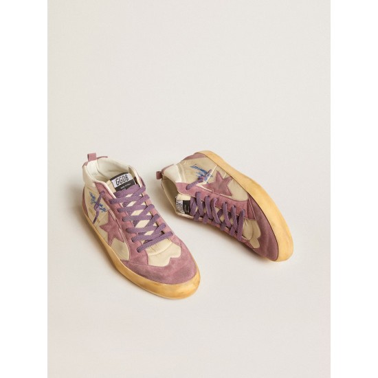 Men’s Mid Star LAB in nylon and nappa with mauve suede star