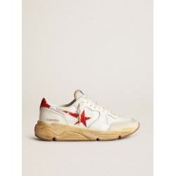 Men's Running Sole with leather star and heel tab with red print