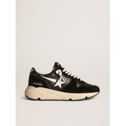 Men’s Running Sole in black nappa leather and suede with a white star