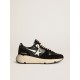 Men’s Running Sole in black nappa leather and suede with a white star