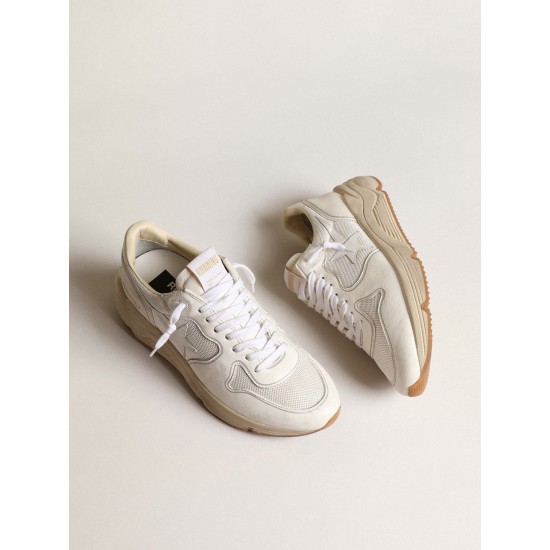 Men's Running Sole in mesh and white nappa