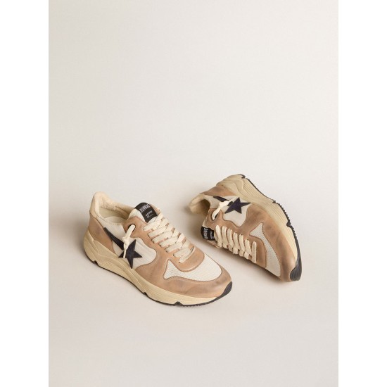 Running Sole in nylon and nubuck with dark blue suede star