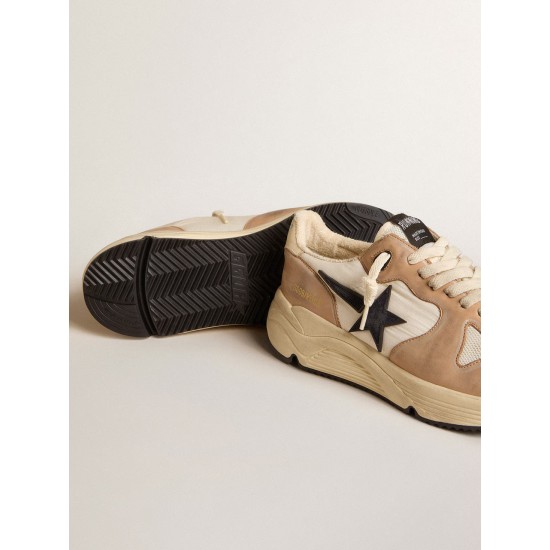 Running Sole in nylon and nubuck with dark blue suede star