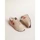 Men's Running Sole in gray nappa leather with red nappa leather star and heel tab