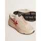 Men's Running Sole in gray nappa leather with red nappa leather star and heel tab