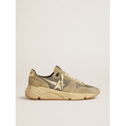 Running Sole in gray suede with white star and white heel tab