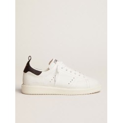 Starter sneakers in white leather with black leather heel tab