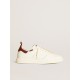 Men’s Starter in white leather with burgundy nubuck heel tab