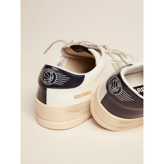 Men's Stardan with star in ice-gray suede and blu-navy heel tab