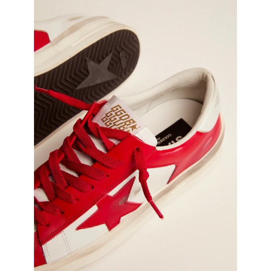 Men's Stardan in white and red leather