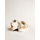Men's Stardan in white and beige leather with beige star and white heel tab