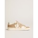 Men's Stardan in white and beige leather with beige star and white heel tab