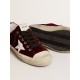Men’s V-Star LTD in burgundy velvet with white leather star