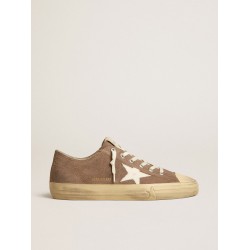 V-Star in dove-gray suede with white nappa leather star