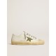 Men's V-Star in white leather with green canvas star