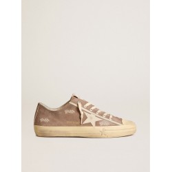 Men's V-Star in dove-gray suede with light gray leather star
