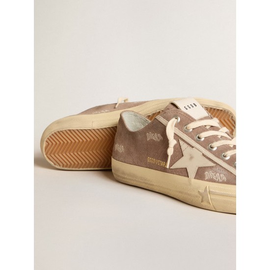 Men's V-Star in dove-gray suede with light gray leather star