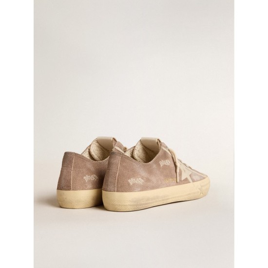 Men's V-Star in dove-gray suede with light gray leather star