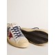 Men's V-Star LTD in silver metallic suede with red suede star