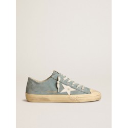 V-Star in silver-blue suede with white leather star