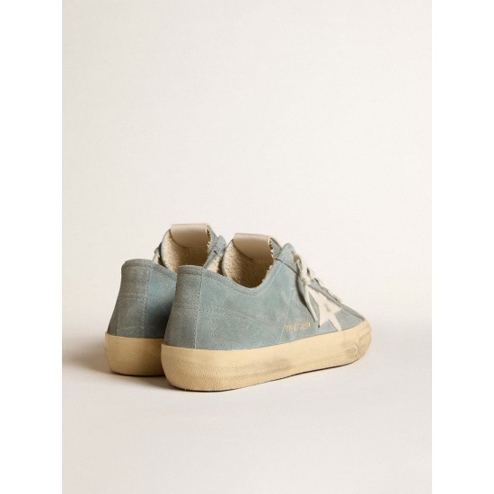 V-Star in silver-blue suede with white leather star