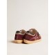 Men’s Super-Star Penstar LAB in burgundy suede with perforated star