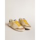 Super-Star in leather with perforated star and gray suede heel tab