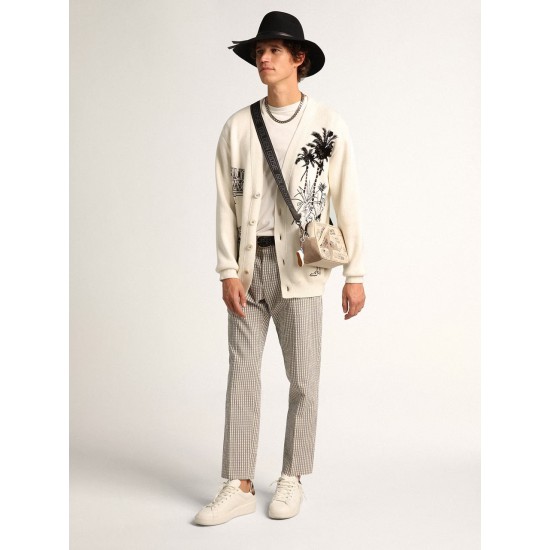 Men's Purestar in white leather with tone-on-tone star