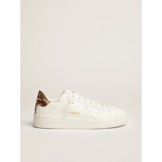 Men's Purestar in white leather with tone-on-tone star