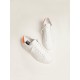White Purestar sneakers with fluorescent orange heel tab