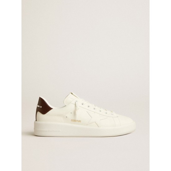Purestar with white star and burgundy lizard-print heel tab
