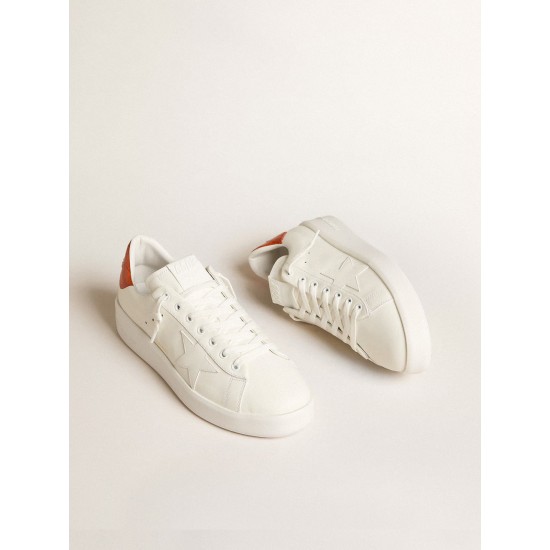 Men's Purestar with white leather star and orange heel tab