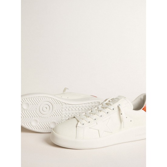 Men's Purestar with white leather star and orange heel tab