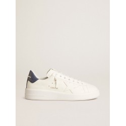Men's Purestar in leather with white star and blue lizard leather heel tab