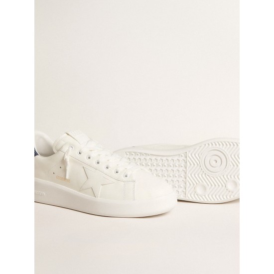 Men's Purestar in leather with white star and blue lizard leather heel tab