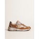 Men's Dad-Star in tobacco-colored mesh and suede with white star
