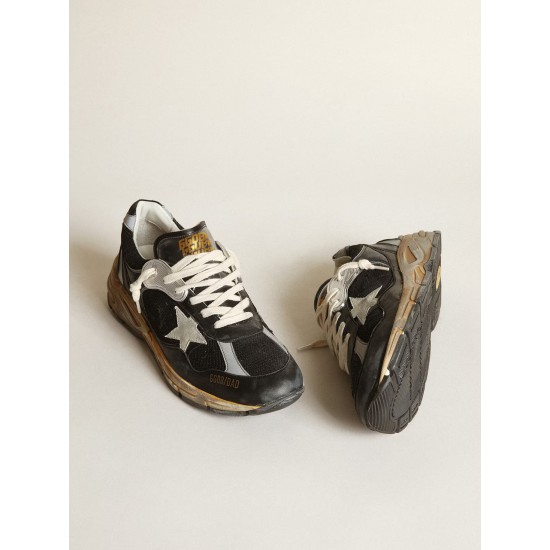 Men's Dad-Star in black mesh and nappa with ice-colored star