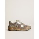 Men's Dad-Star in dove gray mesh and suede