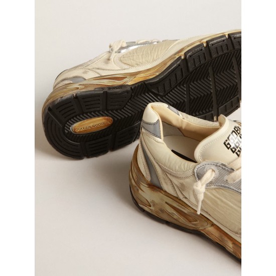 Men’s Dad-Star in beige nappa and nylon with white leather star