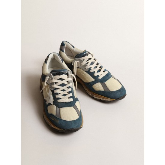 Men’s Dad-Star in petrol-blue suede with white leather star