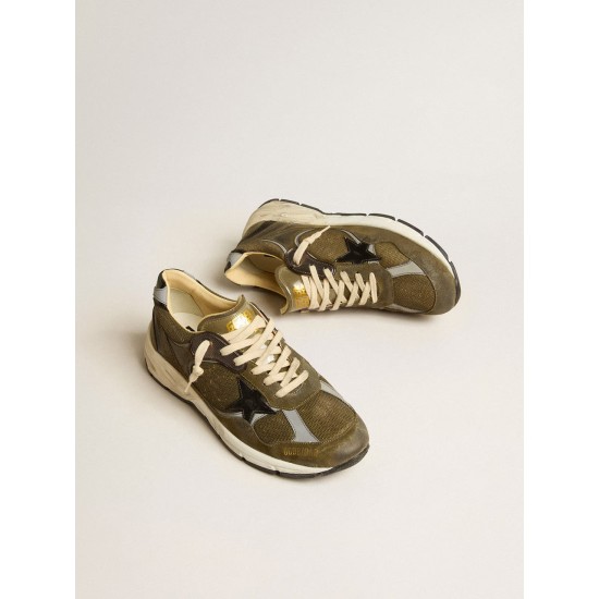 Men’s Dad-Star in suede and mesh with black leather star and heel tab