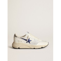 Running Sole in white mesh and nappa leather with a blue star