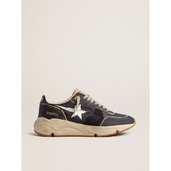 Running Sole in blue nylon with white printed star