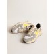Running Sole in beige nylon and gray suede with yellow star