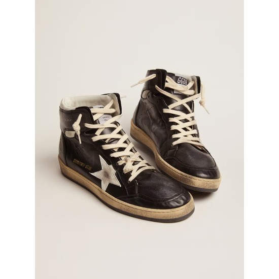 Men's Sky-Star in black nappa with white star