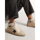Men's Sky-Star in cream-colored nylon and leather with blue suede star