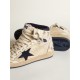 Men's Sky-Star in cream-colored nylon and leather with blue suede star